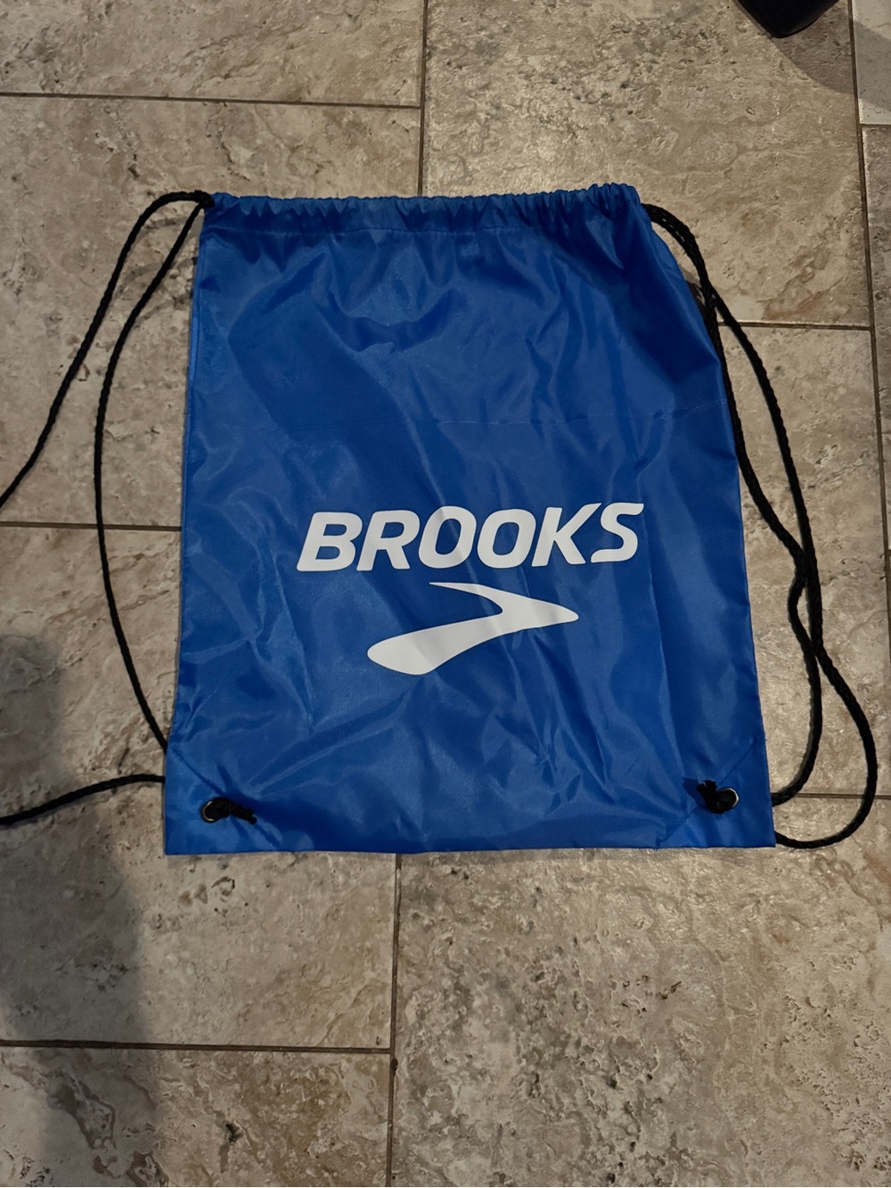 Brooks Royal Blue Drawstring backpack with White Logo